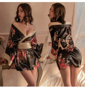 FEE ET MOI - Japanese Print Wide Sleeve Kimono (Black)